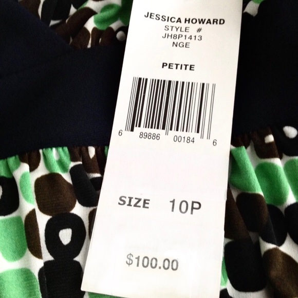 “Jessica Howard” Retro Print Dress (Sz 10P) - Picture 8 of 8